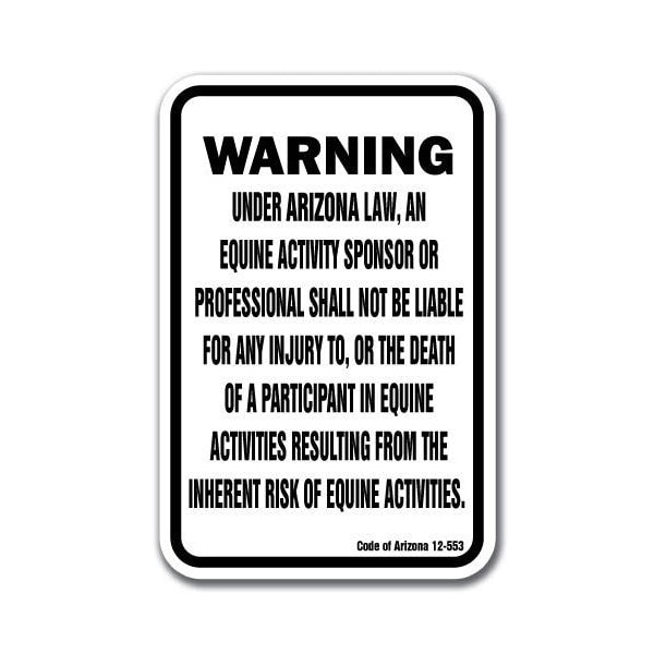Signmission Safety Sign, 18 in Height, Aluminum, 12 in Length, Equine - Arizona A-1218 Equine - Arizona - main